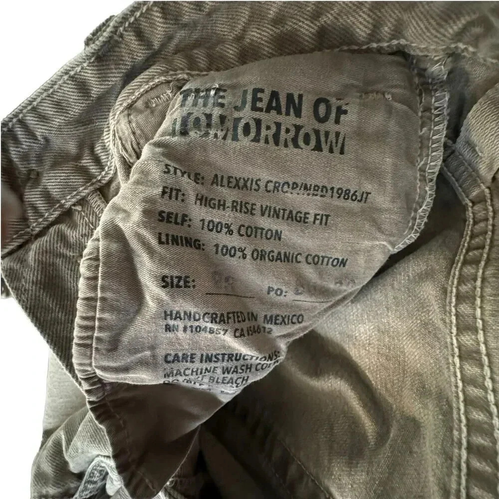 AG Alexxis Crop High-Rise Vintage Fit Jean Size 23 beige Tan denim jeans - Picture 7 of 8